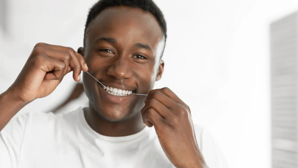 dental flossing helps control bad breath